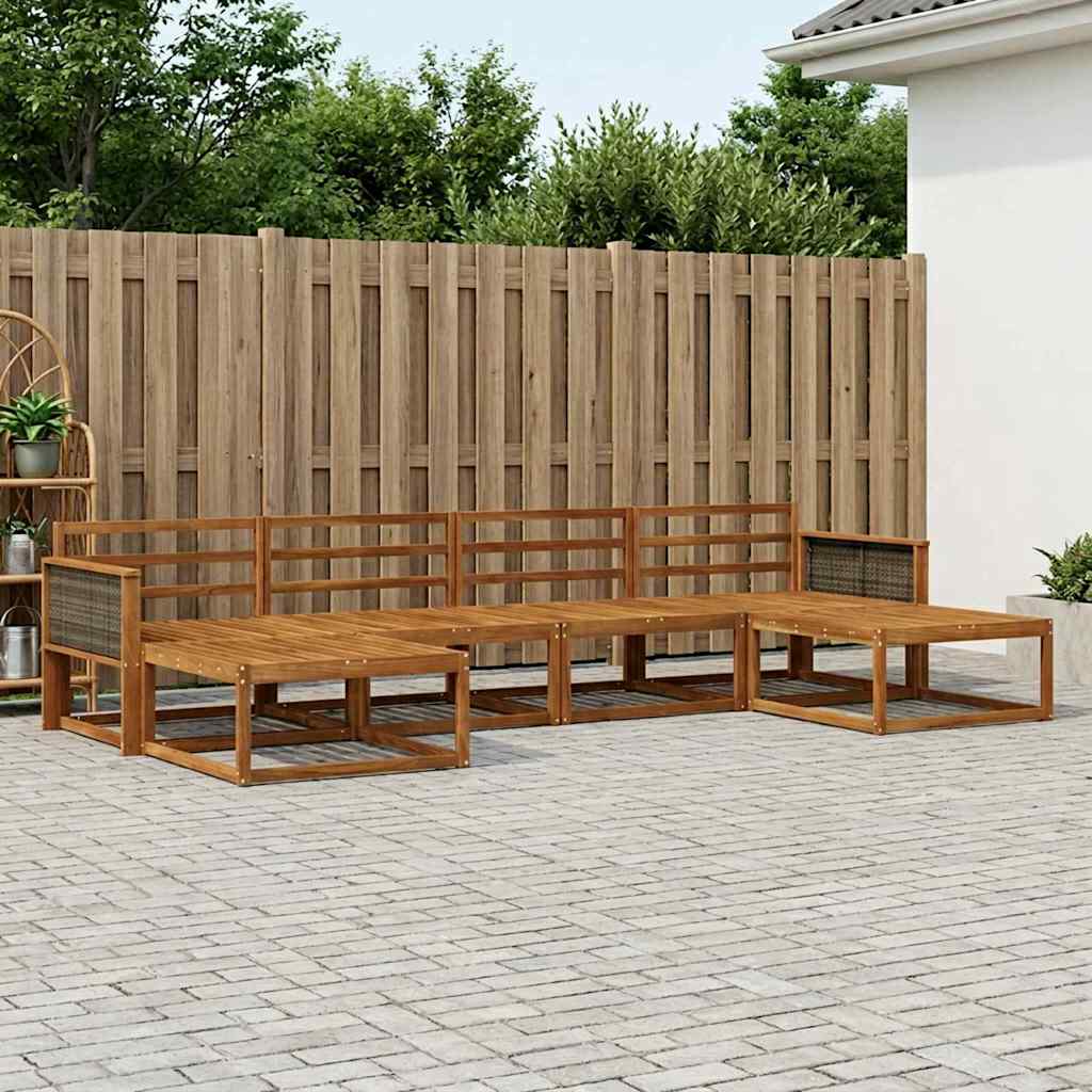 Buiten bankenset 6 pcs Naturel Massief Acaciahout is nu te koop bij PeponiXL, paradijselijk wonen!