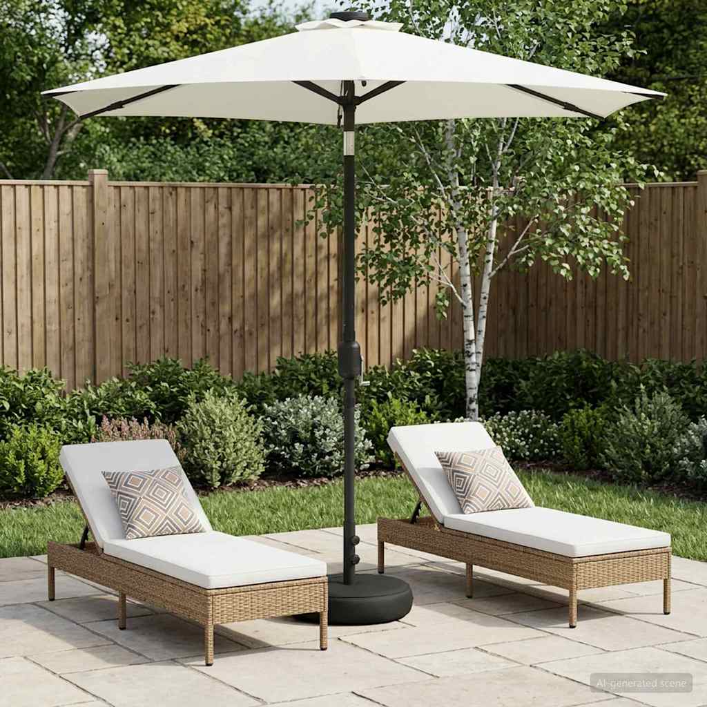 Tuinparasol met LED-lampen en voet 230 x 230 cm Polyester is nu te koop bij PeponiXL, paradijselijk wonen!