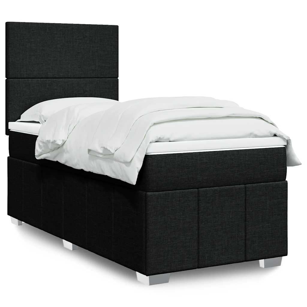 Boxspring met matras stof zwart 90x200 cm is nu te koop bij PeponiXL, paradijselijk wonen!