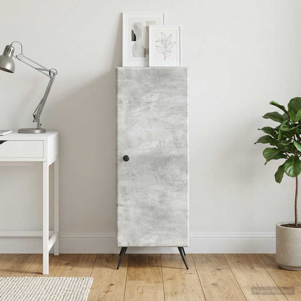 Dressoir Betongrijs 33 x 34,5 x 90 cm Bewerkt hout is nu te koop bij PeponiXL, paradijselijk wonen!