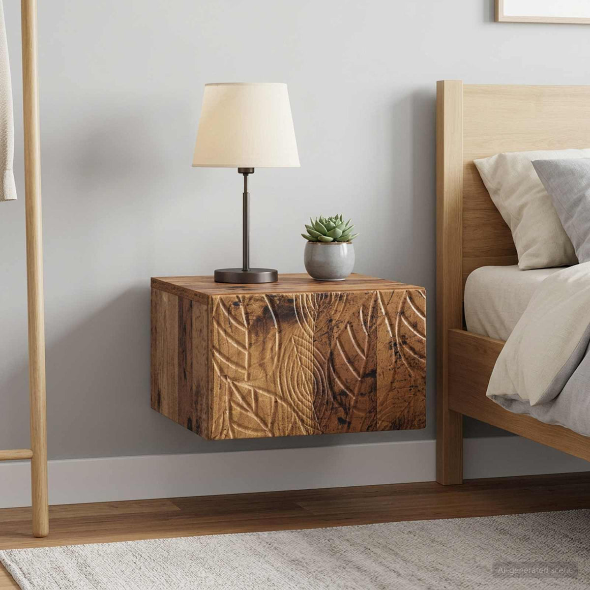 Wandbeugel Bedkast 2 pcs Oud hout 49 x 34,5 x 20 cm is nu te koop bij PeponiXL, paradijselijk wonen!