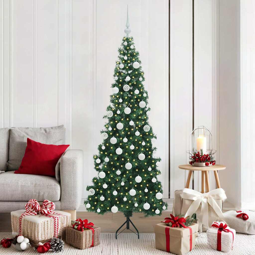 Hoek Kunstkerstboom met 300 LED Groen 180 cm PVC en Metaal is nu te koop bij PeponiXL, paradijselijk wonen!
