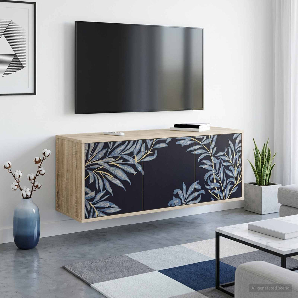 Wandgemonteerd tv-meubel DOKKUM 102 x 33 x 40 cm Sonoma Eiken is nu te koop bij PeponiXL, paradijselijk wonen!