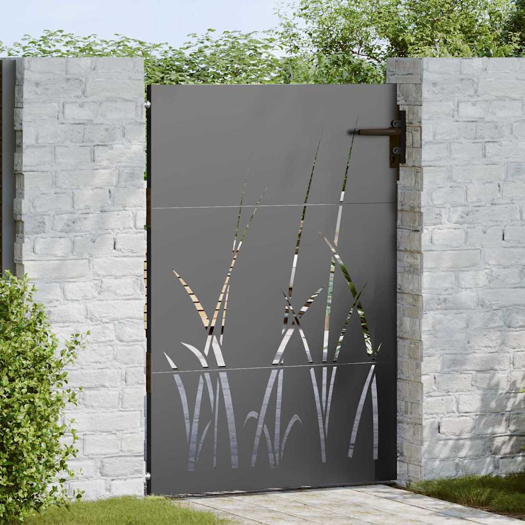 Tuinpoort met slot Zwart 85 x 125 cm Poedergecoat staal is nu te koop bij PeponiXL, paradijselijk wonen!