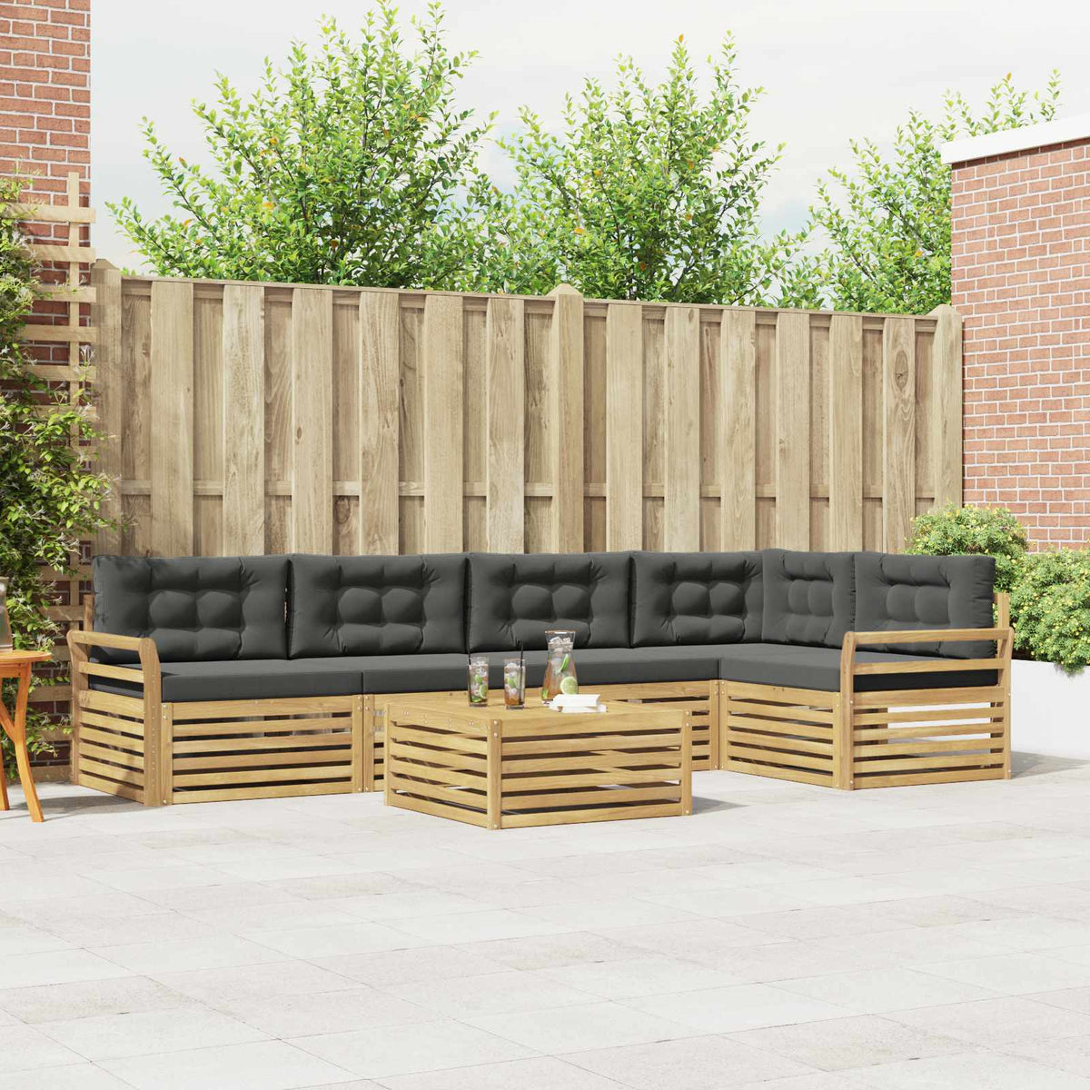 Buiten bankenset 6 pcs Wit en antracietkleurig 79 x 79 x 37 cm is nu te koop bij PeponiXL, paradijselijk wonen!