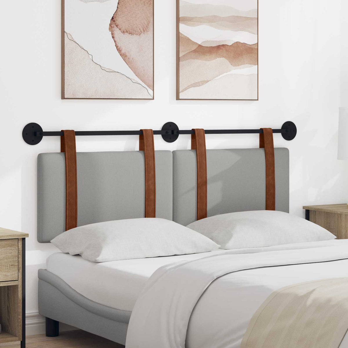 Hangend Hoofdeinde Effen Wolkengrijs 150 x 55 x 5 cm Antiek PU is nu te koop bij PeponiXL, paradijselijk wonen!