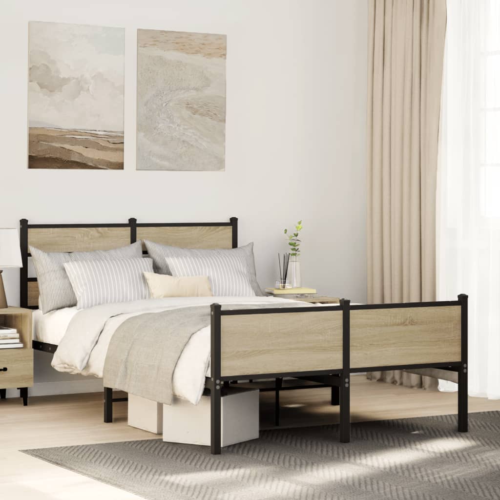 Bedframe zonder matras hout sonoma eikenkleurig 120x190 cm is nu te koop bij PeponiXL, paradijselijk wonen!