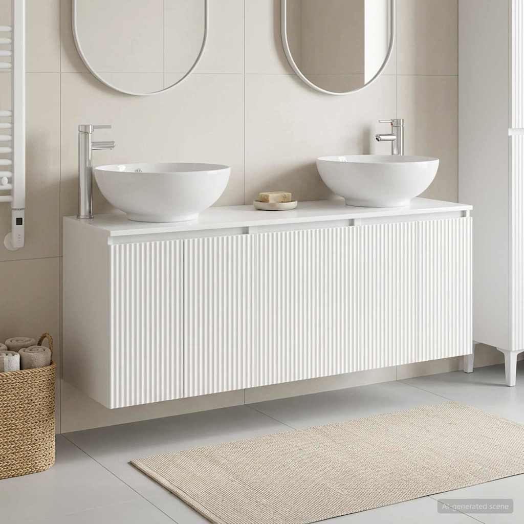 Badkamerkastenset 3 st Hoogglans Wit 49,5 x 44,5 x 65 cm is nu te koop bij PeponiXL, paradijselijk wonen!