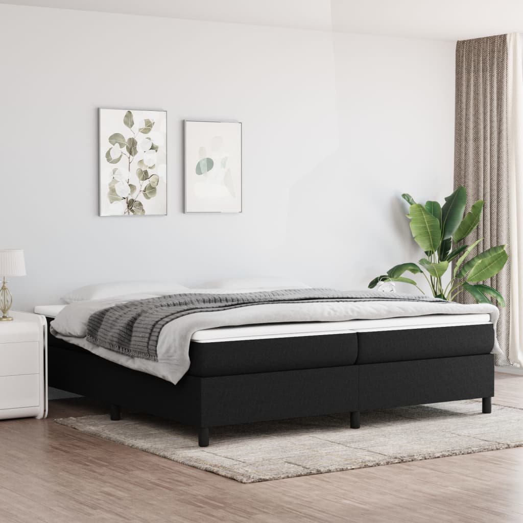 Boxspring met matras stof zwart 200x200 cm is nu te koop bij PeponiXL, paradijselijk wonen!