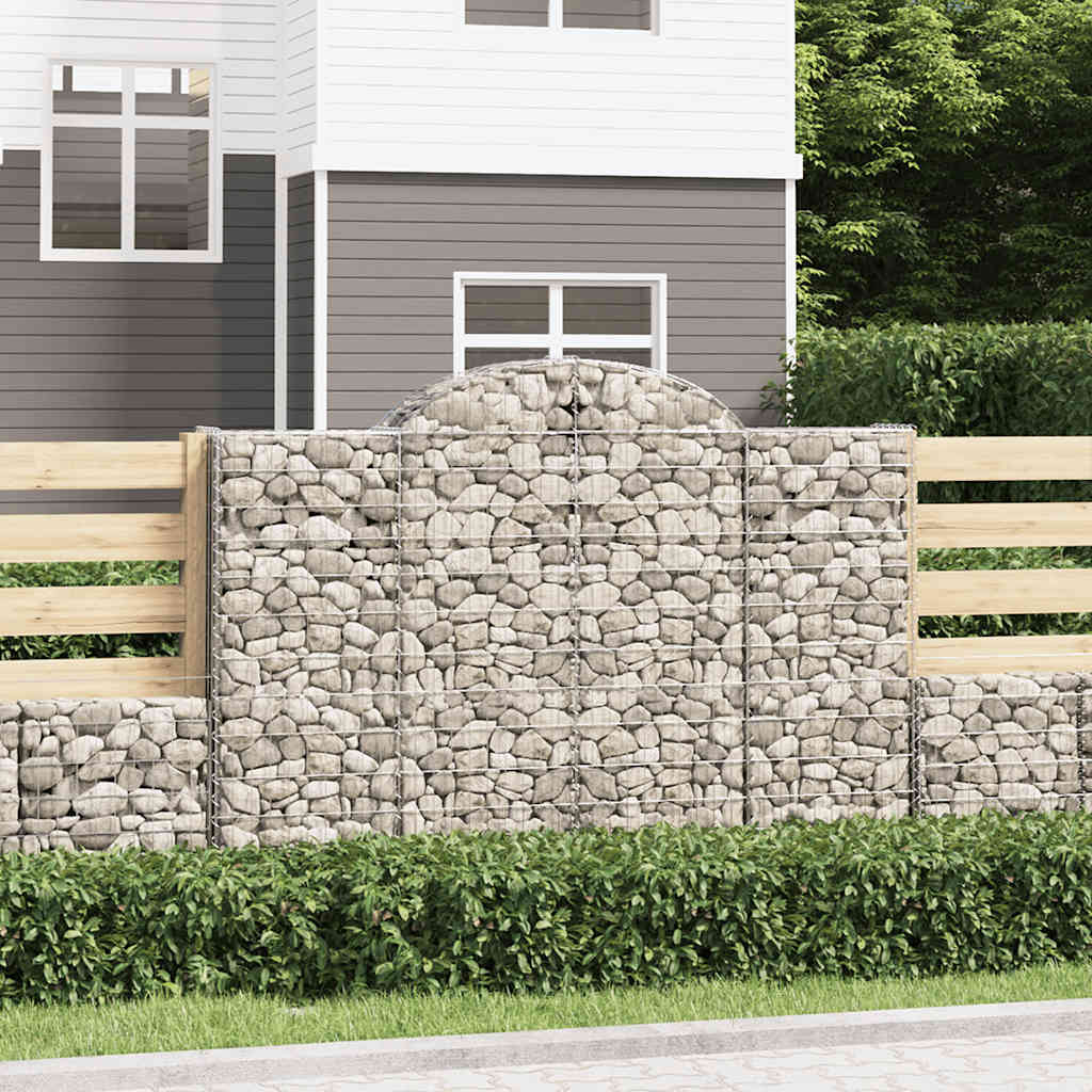 Schanskorven 10 st gewelfd 200x50x140/160 cm ijzer is nu te koop bij PeponiXL, paradijselijk wonen!
