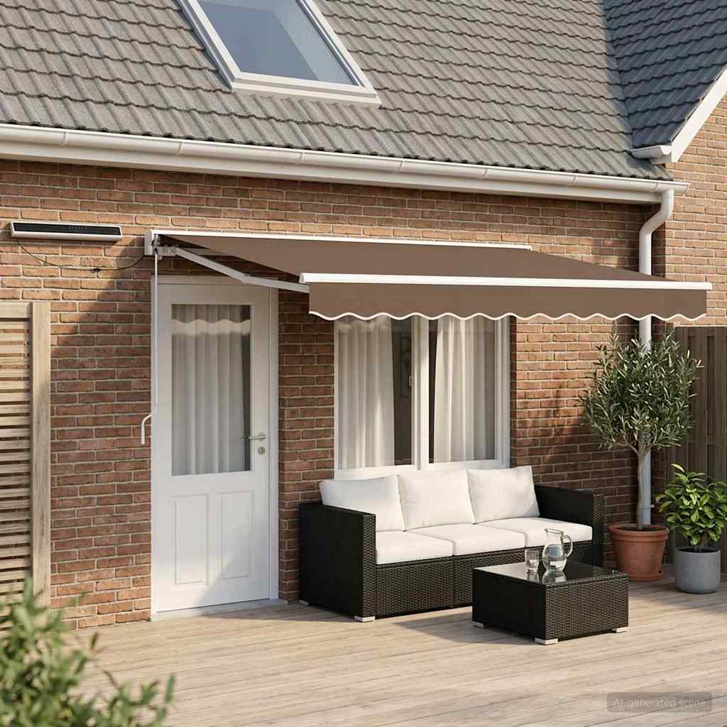 Elektrisch Uittrekbaar Zonnescherm Taupe 4,5 × 3 m is nu te koop bij PeponiXL, paradijselijk wonen!