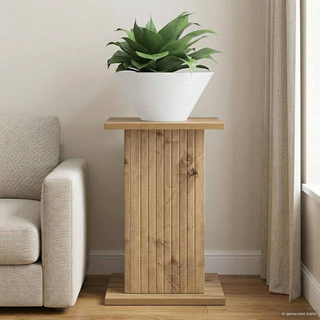 Plantenstandaard Artisanaal eiken 30,5 x 30 x 43 cm is nu te koop bij PeponiXL, paradijselijk wonen!