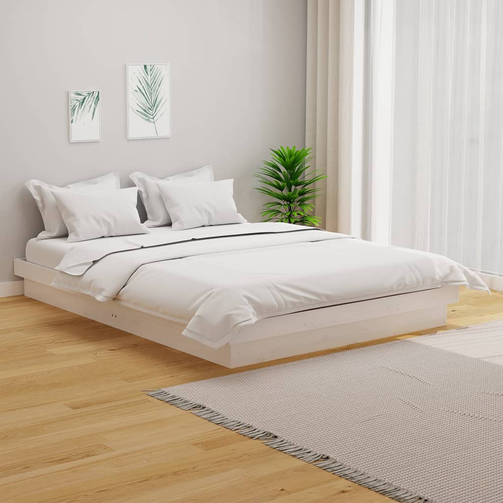 Bedframe massief hout wit 140x190 cm is nu te koop bij PeponiXL, paradijselijk wonen!