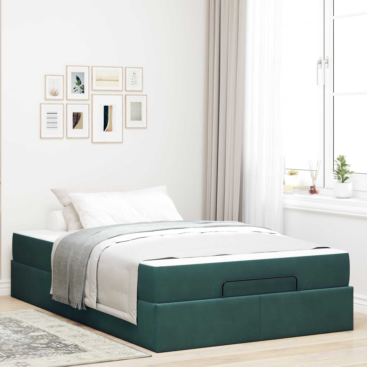 Bedframe met matras 2 pcs Groen Fluweel is nu te koop bij PeponiXL, paradijselijk wonen!