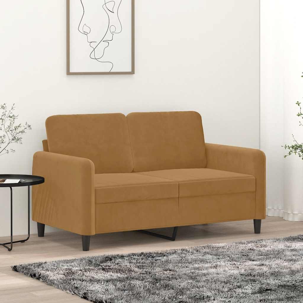 Tweezitsbank 120 cm fluweel bruin is nu te koop bij PeponiXL, paradijselijk wonen!