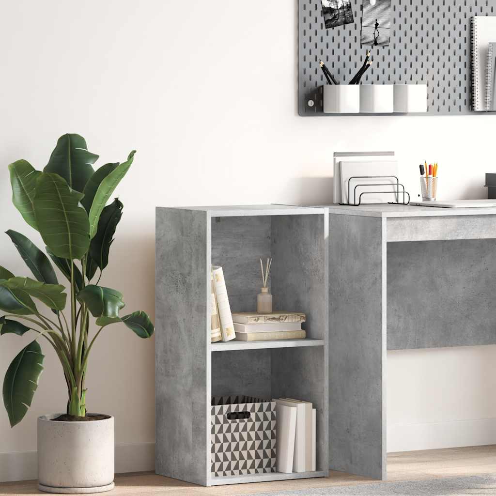 Boekenkast met 2 schappen 40x30x76,5 cm bewerkt hout betongrijs is nu te koop bij PeponiXL, paradijselijk wonen!