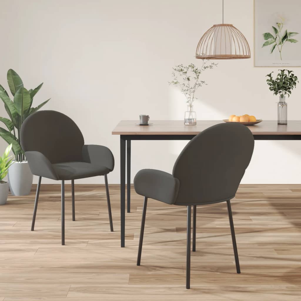 Eetkamerstoelen 2 st fluweel donkergrijs is nu te koop bij PeponiXL, paradijselijk wonen!