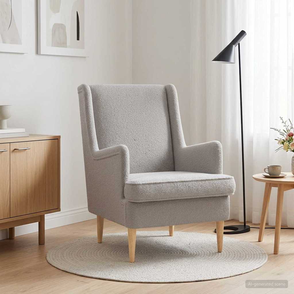 Fauteuil Lichtgrijs Schapenstof is nu te koop bij PeponiXL, paradijselijk wonen!