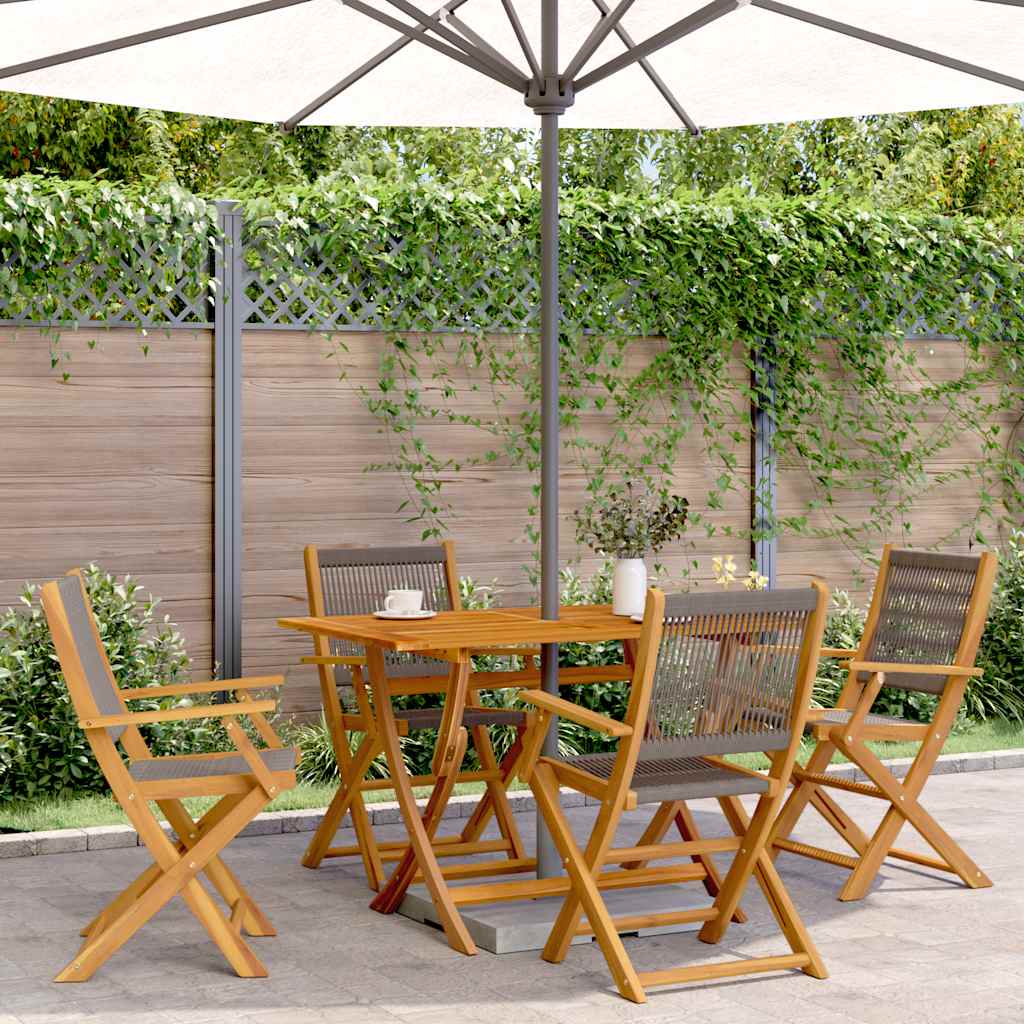 5-delige Tuinset polypropeen en massief hout grijs is nu te koop bij PeponiXL, paradijselijk wonen!