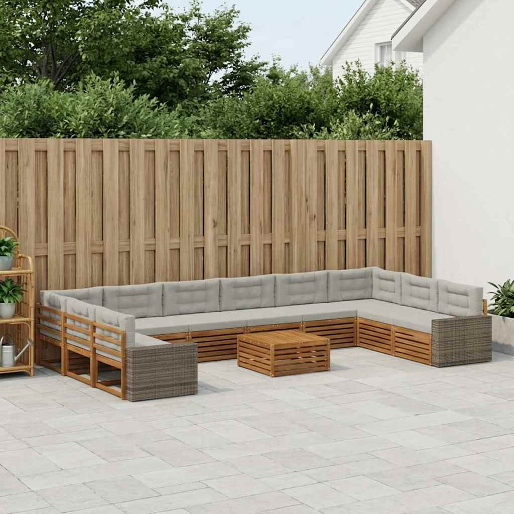 Sofa-Sets met kussen 11 pcs Massief Acaciahout is nu te koop bij PeponiXL, paradijselijk wonen!