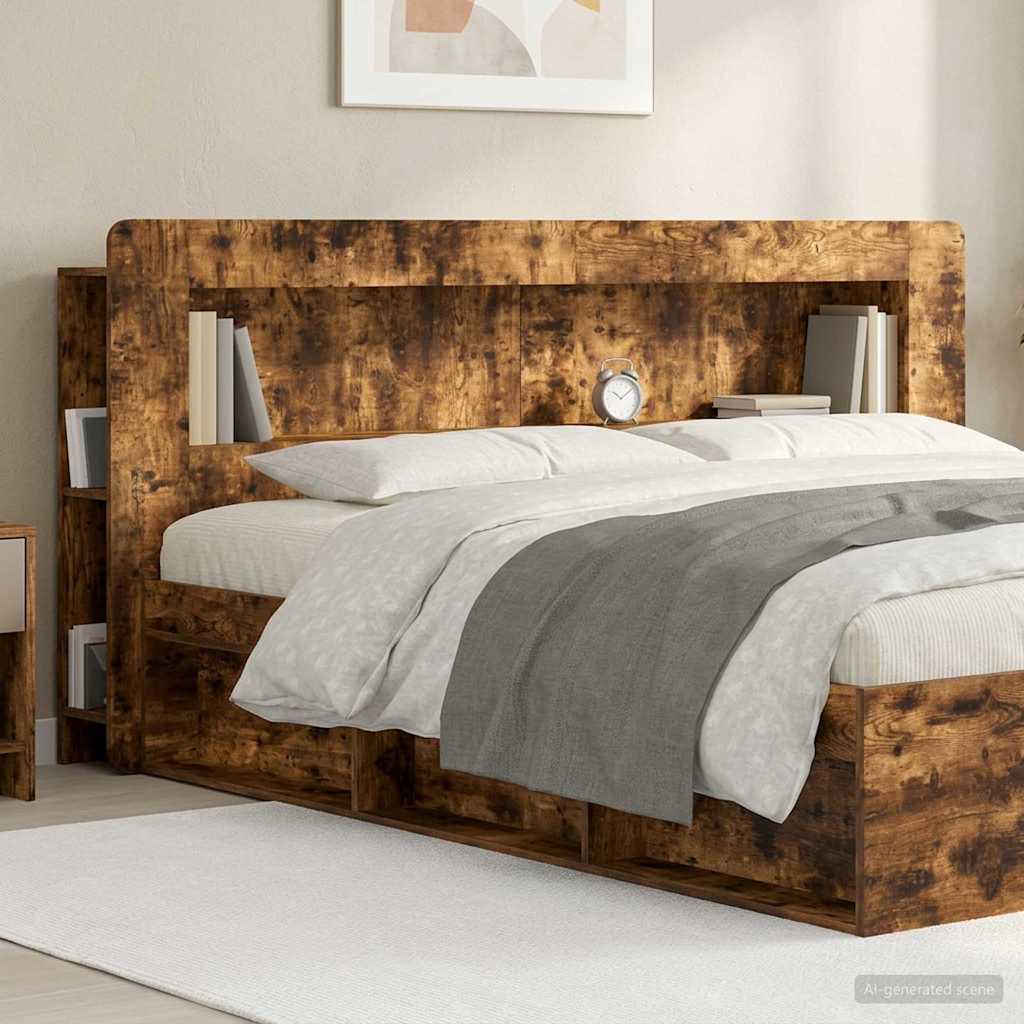 Hoofdbordkast met opslag Gerookt eiken Geconstrueerd hout is nu te koop bij PeponiXL, paradijselijk wonen!
