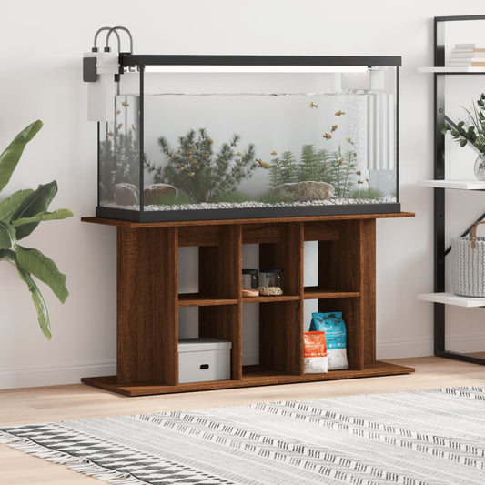 Aquariumstandaard 120x40x60 cm bewerkt hout bruin eikenkleur is nu te koop bij PeponiXL, paradijselijk wonen!