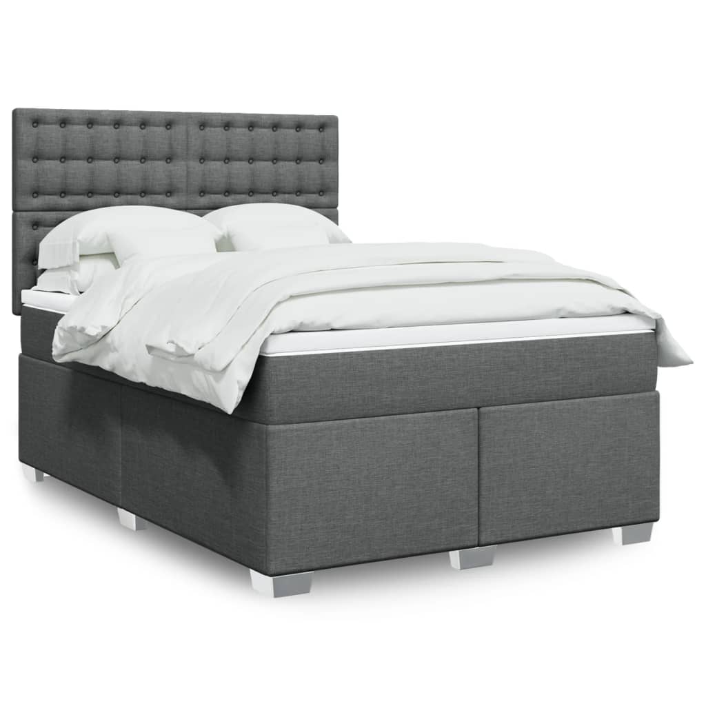 Boxspring met matras stof donkergrijs 160x200 cm is nu te koop bij PeponiXL, paradijselijk wonen!