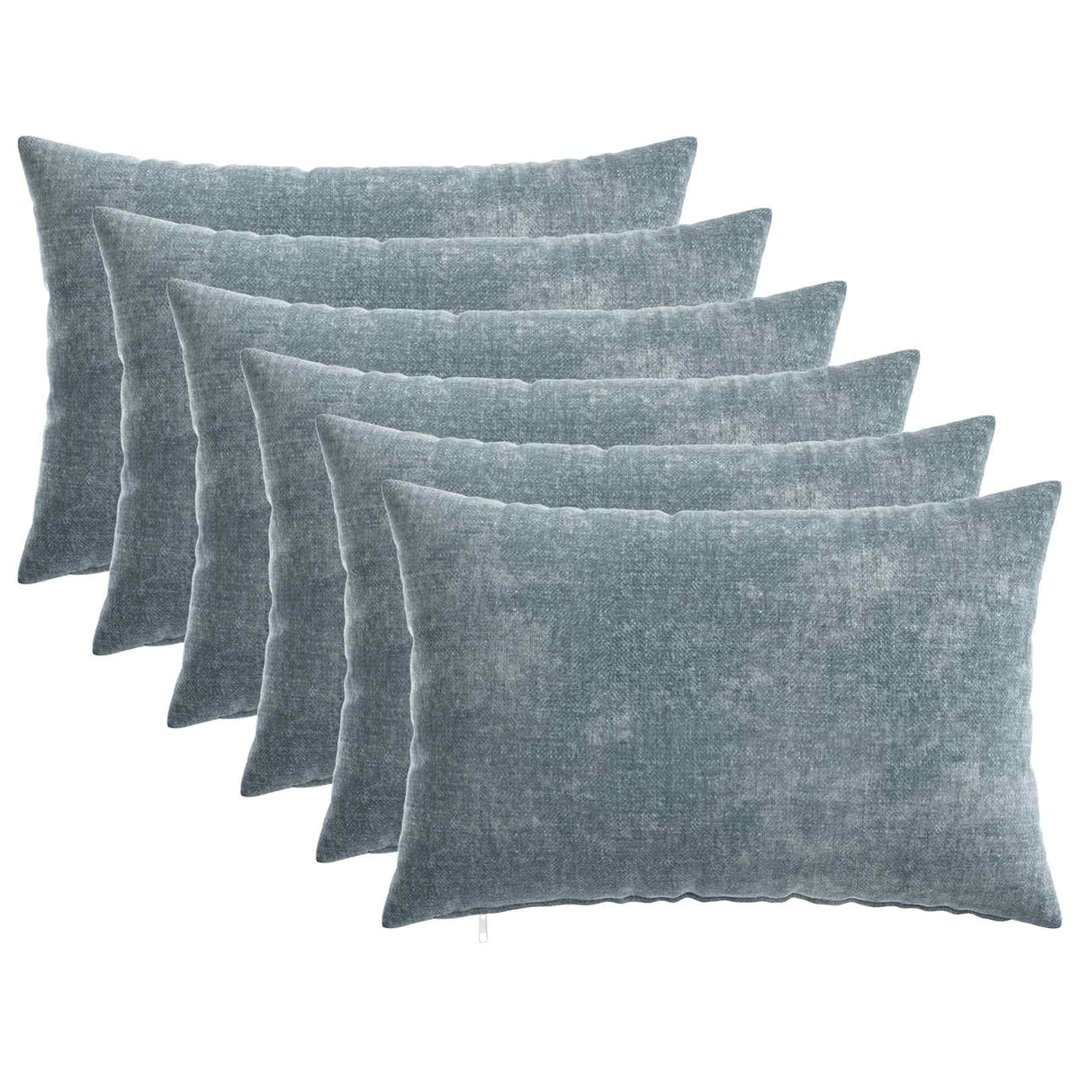 Kussensloop 6 st HEERLEN Lichtblauw 30 x 50 cm Chenille Stof is nu te koop bij PeponiXL, paradijselijk wonen!