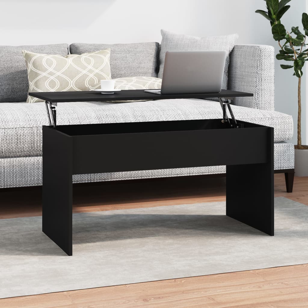 Salontafel 102x50,5x52,5 cm bewerkt hout zwart is nu te koop bij PeponiXL, paradijselijk wonen!