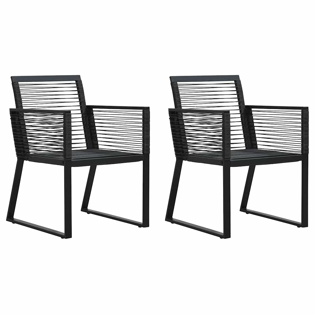 Tuinstoelen 2 st PVC-rattan zwart is nu te koop bij PeponiXL, paradijselijk wonen!