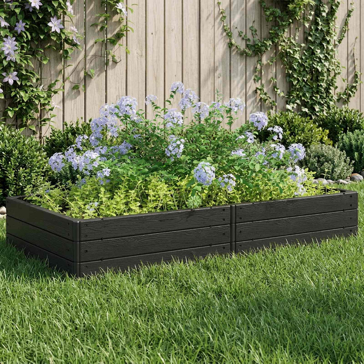 Verhoogd bed Zwart 151 x 75,5 x 25 cm PP is nu te koop bij PeponiXL, paradijselijk wonen!