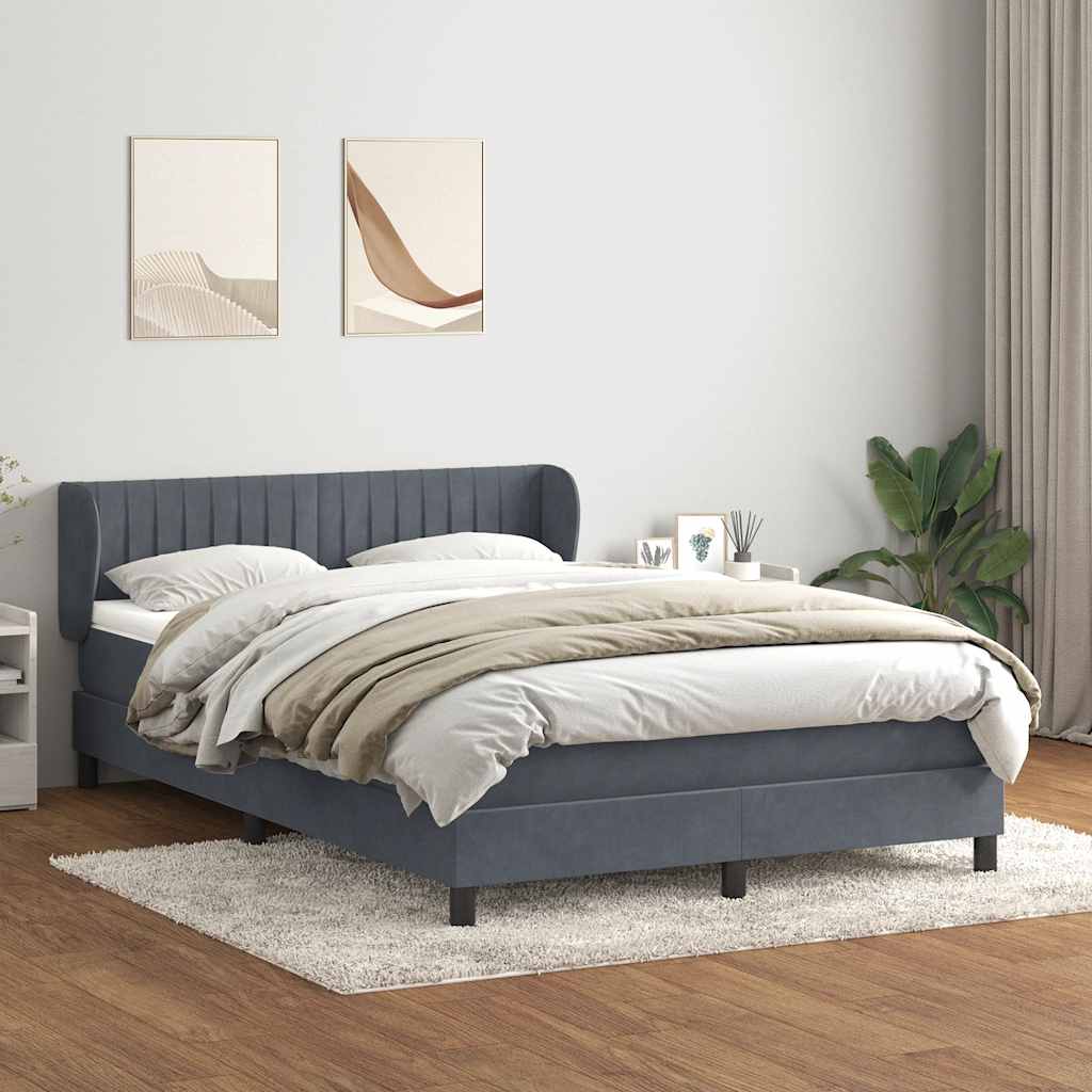 Boxspring met matras fluweel donkergrijs 160x210 cm is nu te koop bij PeponiXL, paradijselijk wonen!
