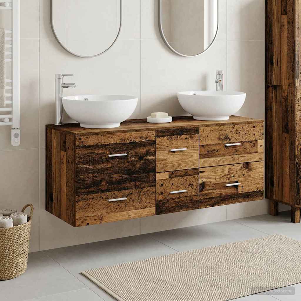 Badkamermeubelset 3 st Oud hout 49,5 x 44,5 x 65 cm is nu te koop bij PeponiXL, paradijselijk wonen!
