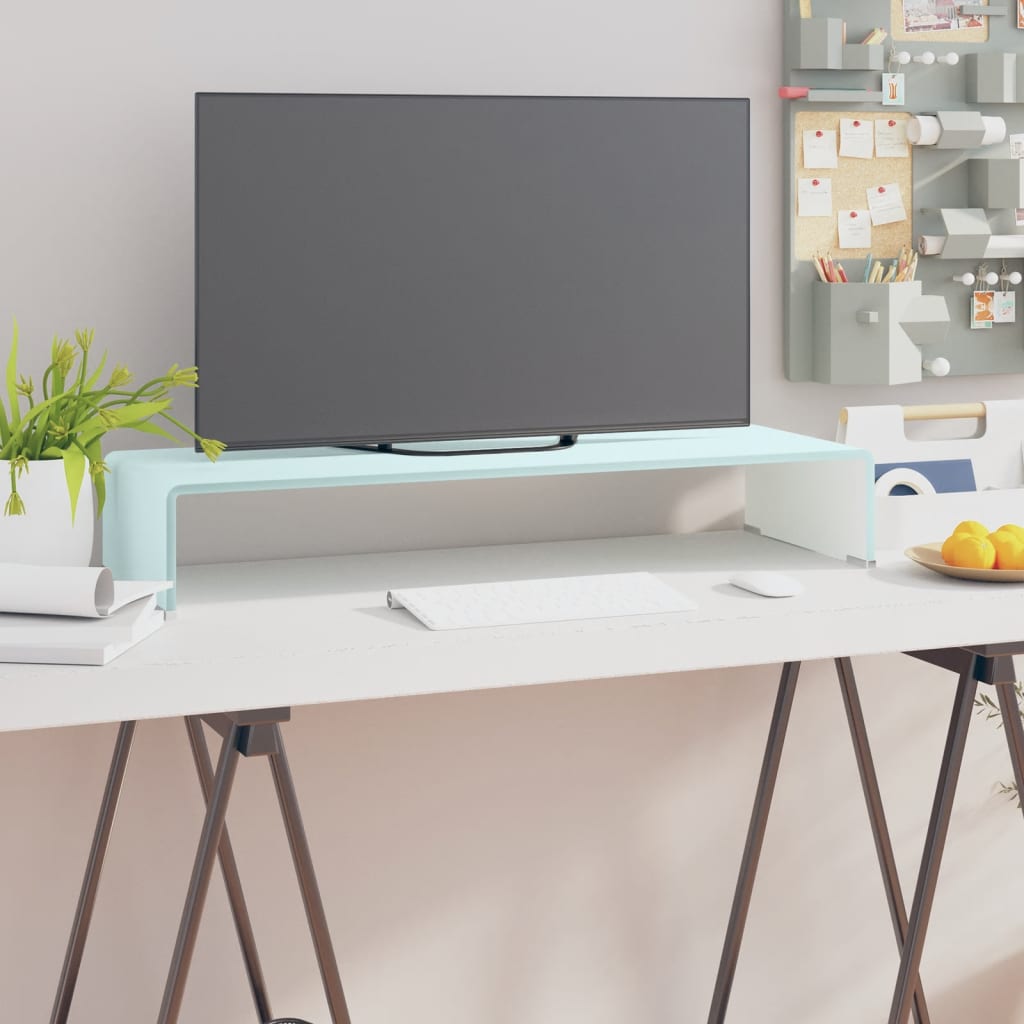 Tv-meubel/monitorverhoger 80x30x13 cm glas groen is nu te koop bij PeponiXL, paradijselijk wonen!