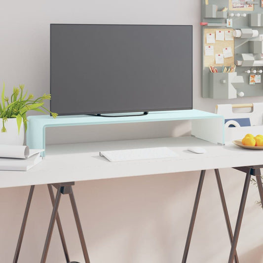 Tv-meubel/monitorverhoger 80x30x13 cm glas groen is nu te koop bij PeponiXL, paradijselijk wonen!