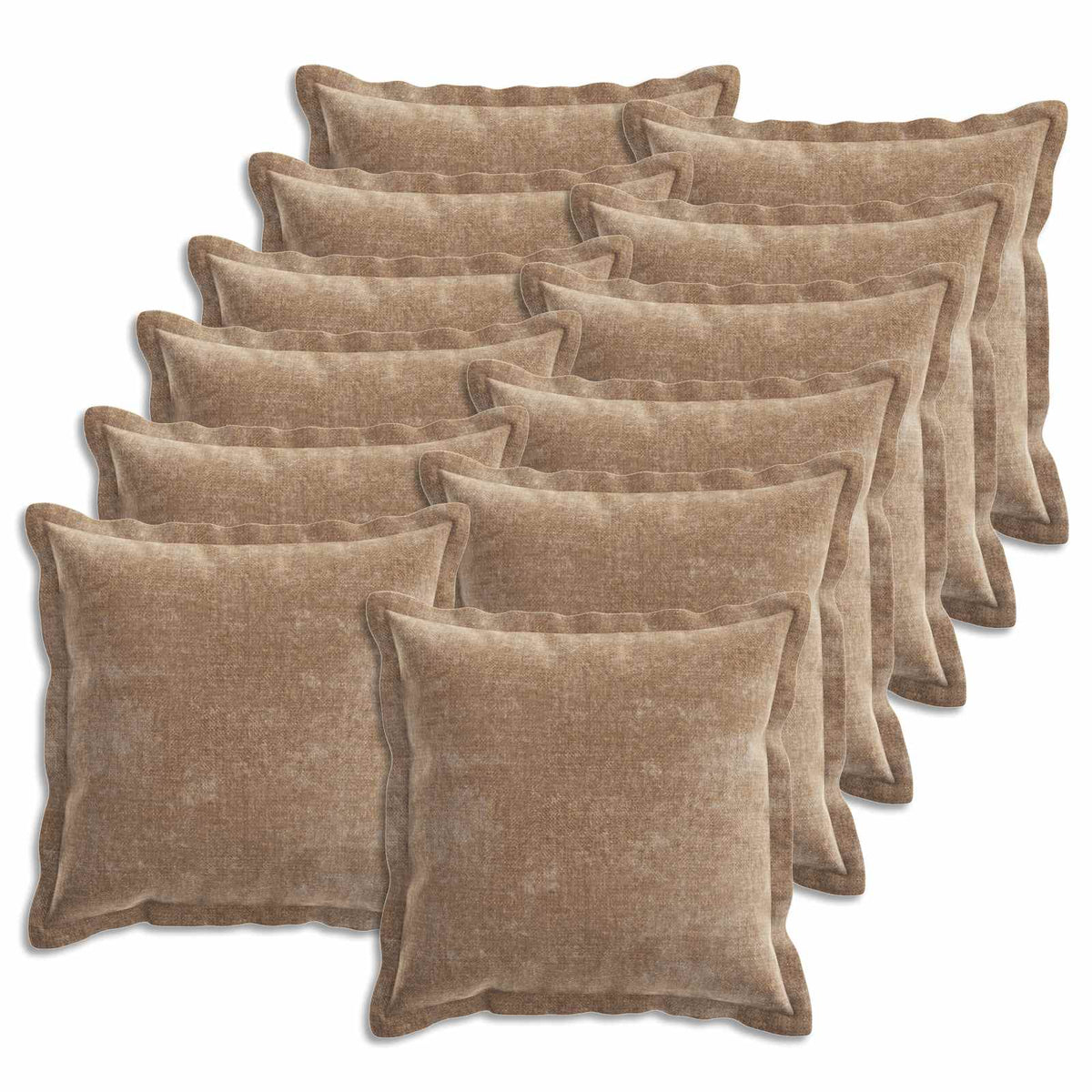 Kussensloop 12 st HOUTEN Bruin 45 x 45 cm Chenille Stof is nu te koop bij PeponiXL, paradijselijk wonen!