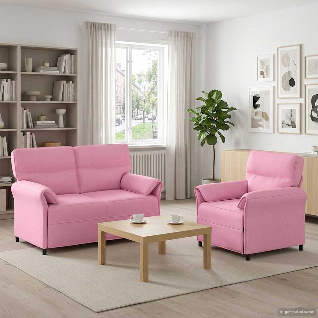 Bankstel 2 st Roze Stof is nu te koop bij PeponiXL, paradijselijk wonen!