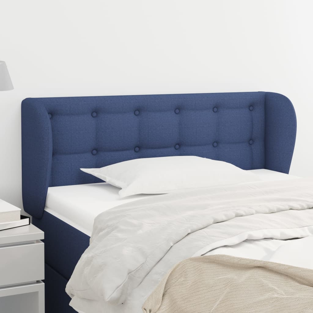 Hoofdbord met randen 103x23x78/88 cm stof blauw is nu te koop bij PeponiXL, paradijselijk wonen!