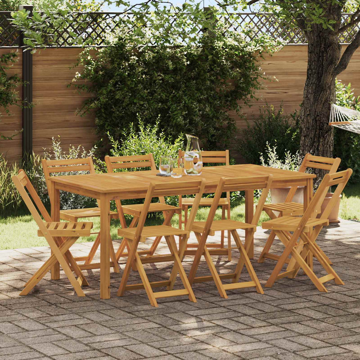 Bistrostoelen voor buiten 8 pcs Naturel 40 x 53 x 80 cm is nu te koop bij PeponiXL, paradijselijk wonen!