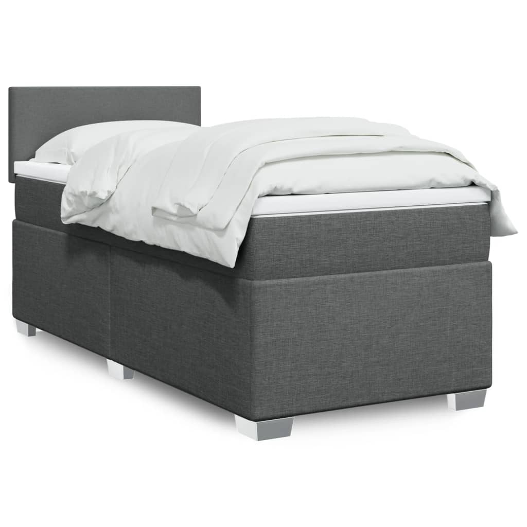 Boxspring met matras stof donkergrijs 90x190 cm is nu te koop bij PeponiXL, paradijselijk wonen!