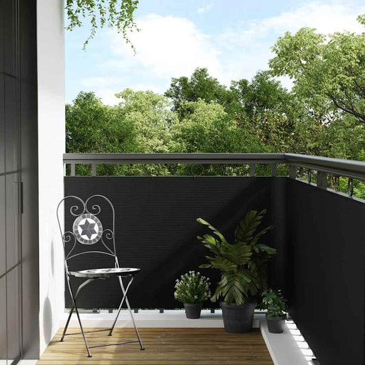 Balkonscherm 500x100 cm poly rattan zwart is nu te koop bij PeponiXL, paradijselijk wonen!