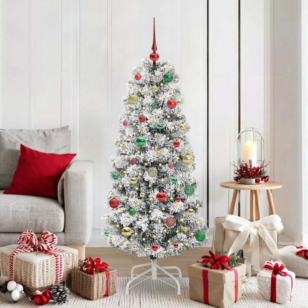 Kunstmatige Inklapbare Kerstboom Groen en Wit 150 cm is nu te koop bij PeponiXL, paradijselijk wonen!