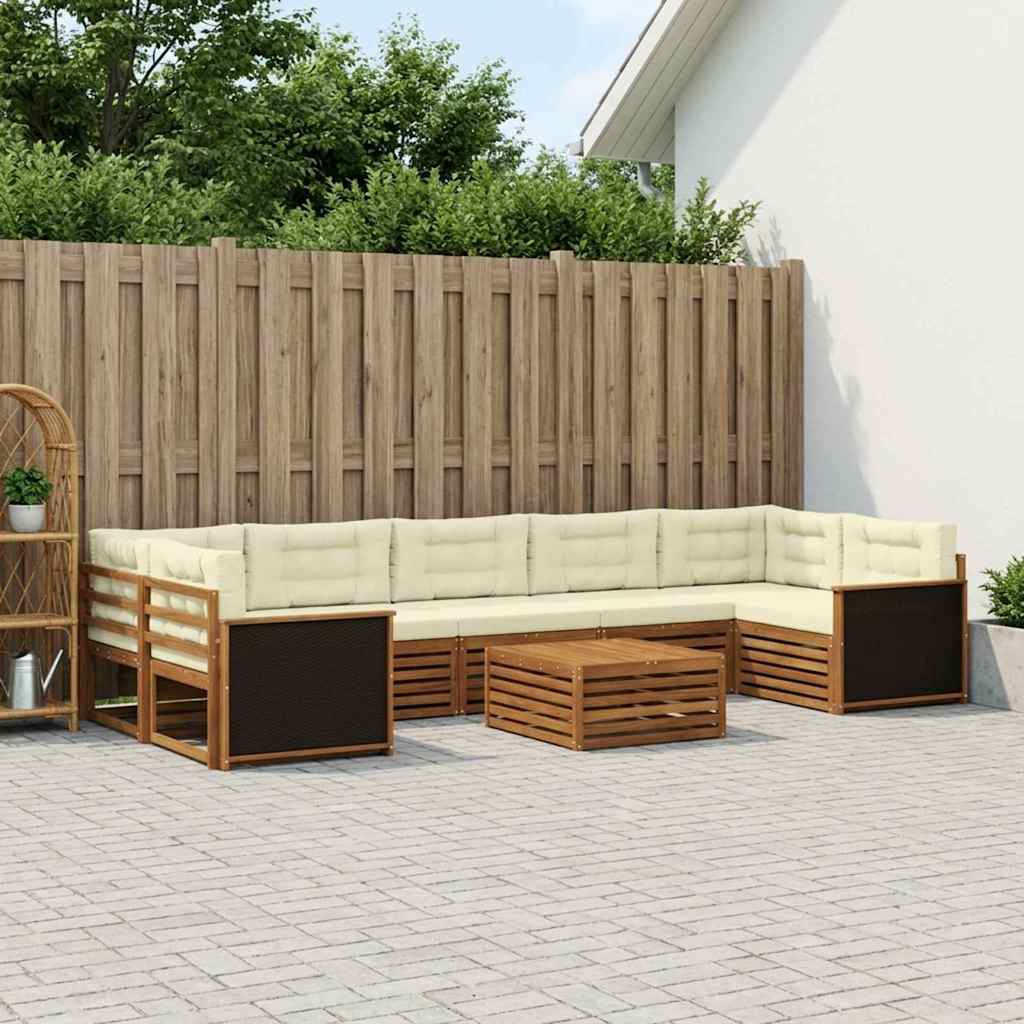 Buiten bankenset 8 pcs Natuurlijk en Crème is nu te koop bij PeponiXL, paradijselijk wonen!
