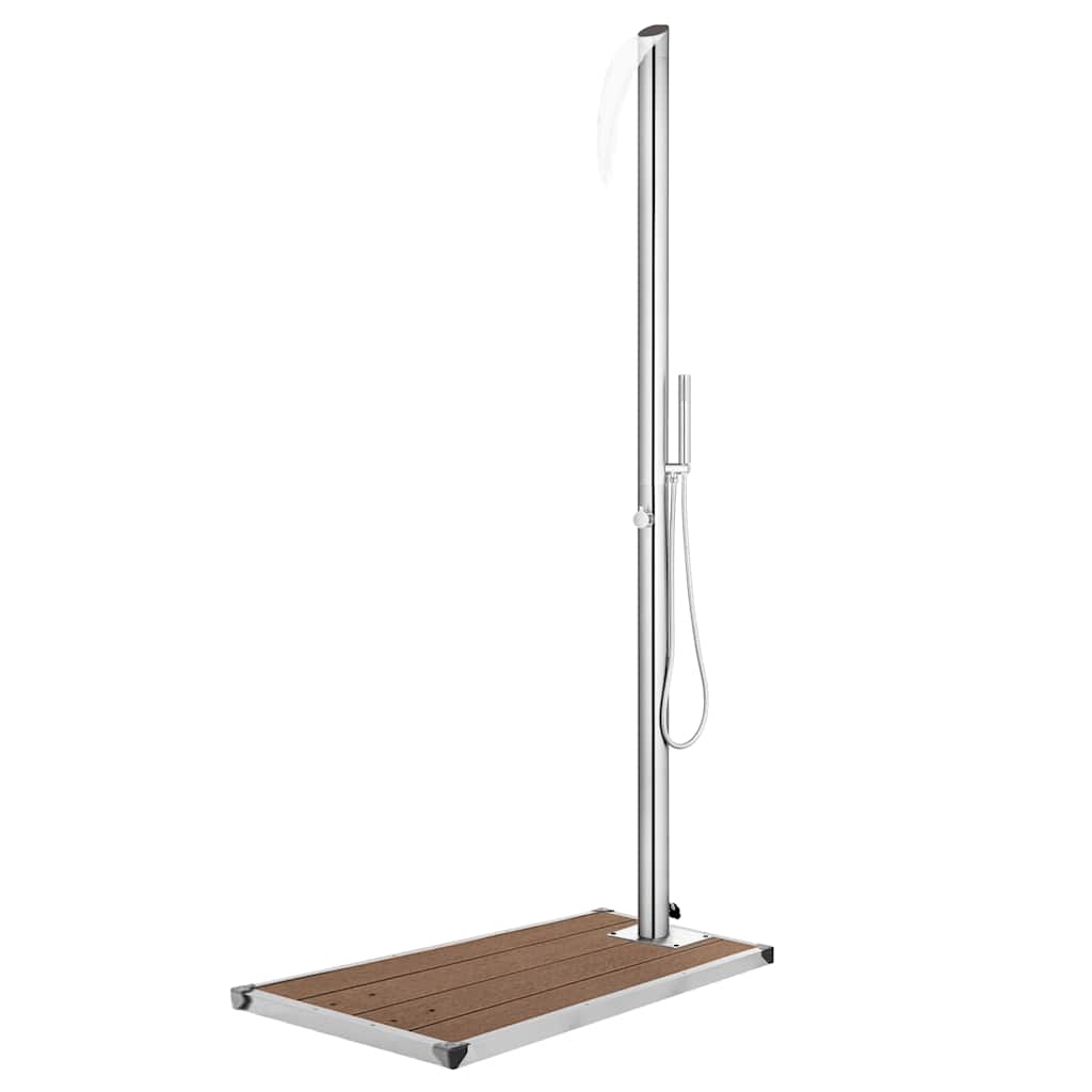 Buitendouche met bruine basis 225 cm roestvrij staal is nu te koop bij PeponiXL, paradijselijk wonen!
