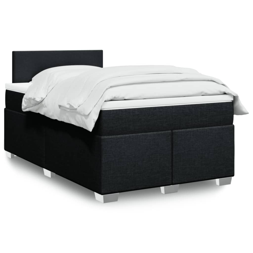 Boxspring met matras stof zwart 120x190 cm is nu te koop bij PeponiXL, paradijselijk wonen!