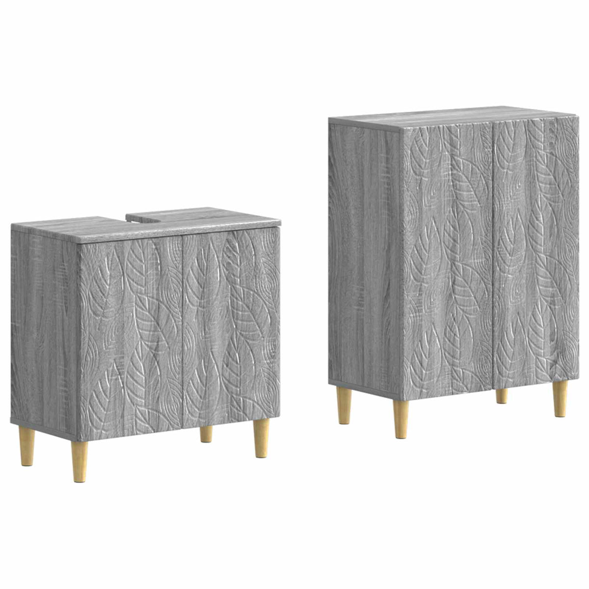 2-delige Badkamerkast Set DELFT Grijs Sonoma Bewerkt hout is nu te koop bij PeponiXL, paradijselijk wonen!