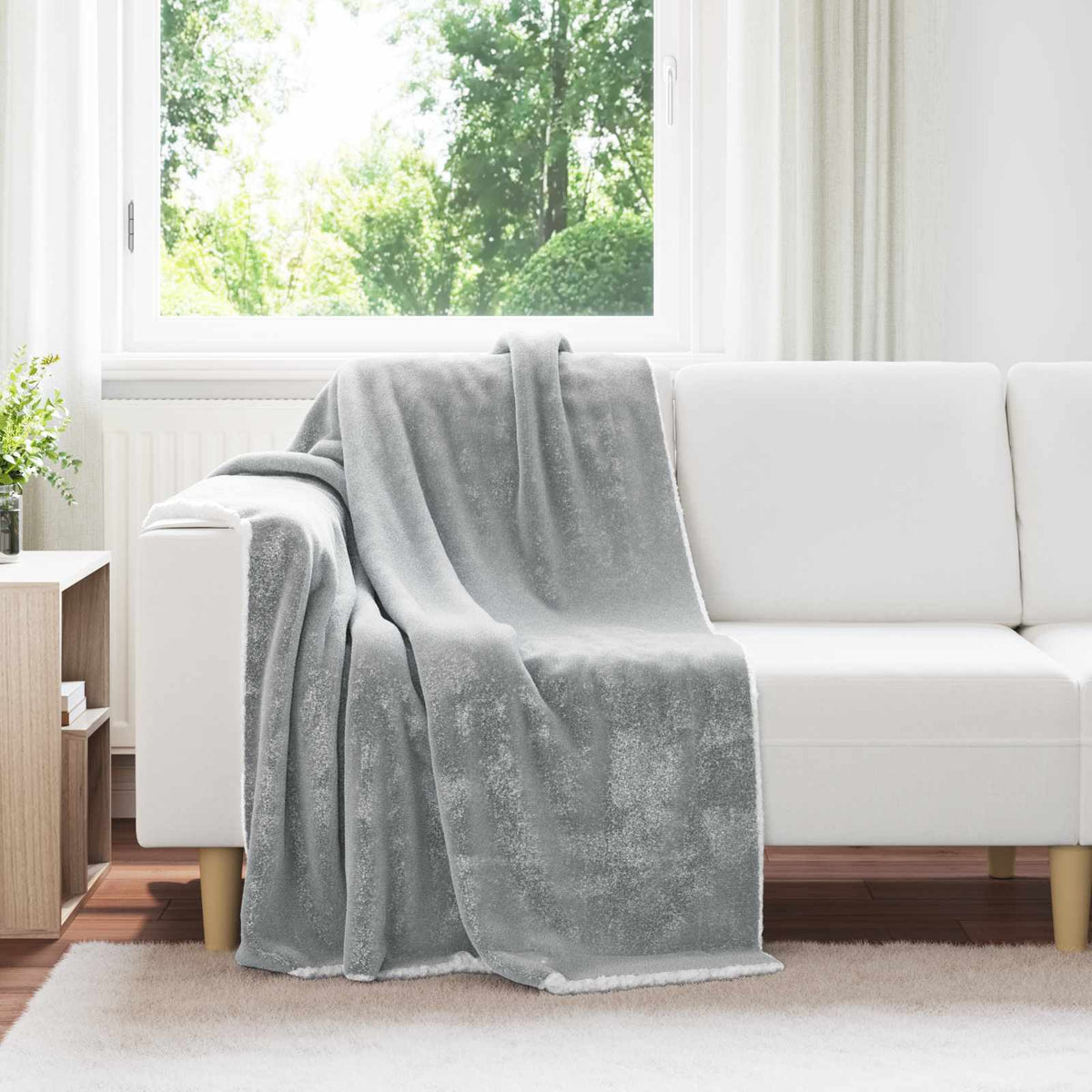 Gooi Deken Grijs 130 x 150 cm Fleece is nu te koop bij PeponiXL, paradijselijk wonen!
