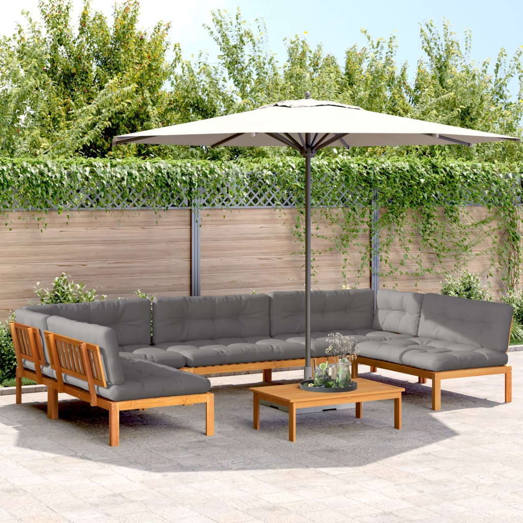 6-delige Loungeset pallet met kussens massief acaciahout is nu te koop bij PeponiXL, paradijselijk wonen!