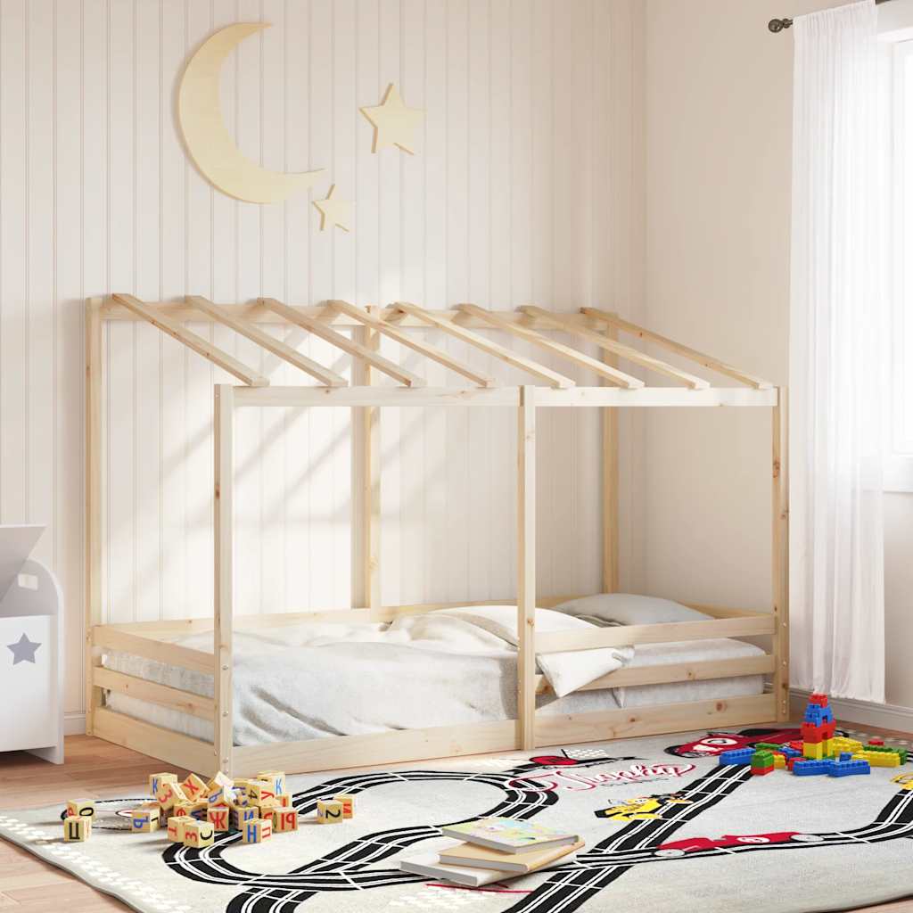 Kinderbed met bedhuis 80x200 cm massief grenenhout wit is nu te koop bij PeponiXL, paradijselijk wonen!