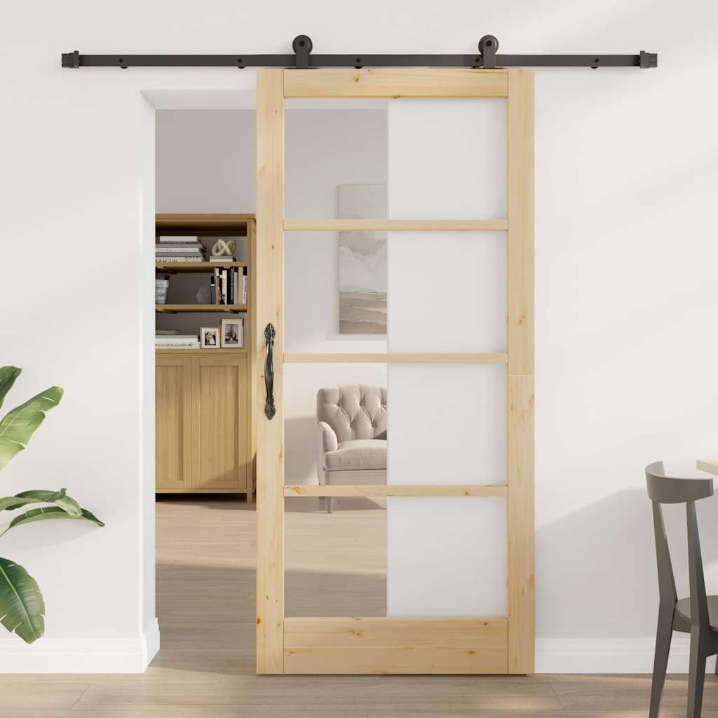 Schuifdeur ORKDAL Natuurlijk en Zwart 93 x 202 cm is nu te koop bij PeponiXL, paradijselijk wonen!